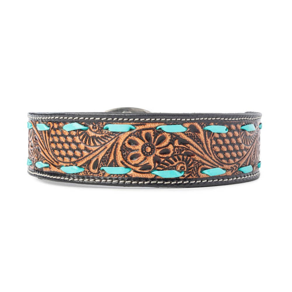 Turquoise Trail Dog Collar Black /Medium