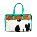 Hand-tooled Handbag in Turquoise